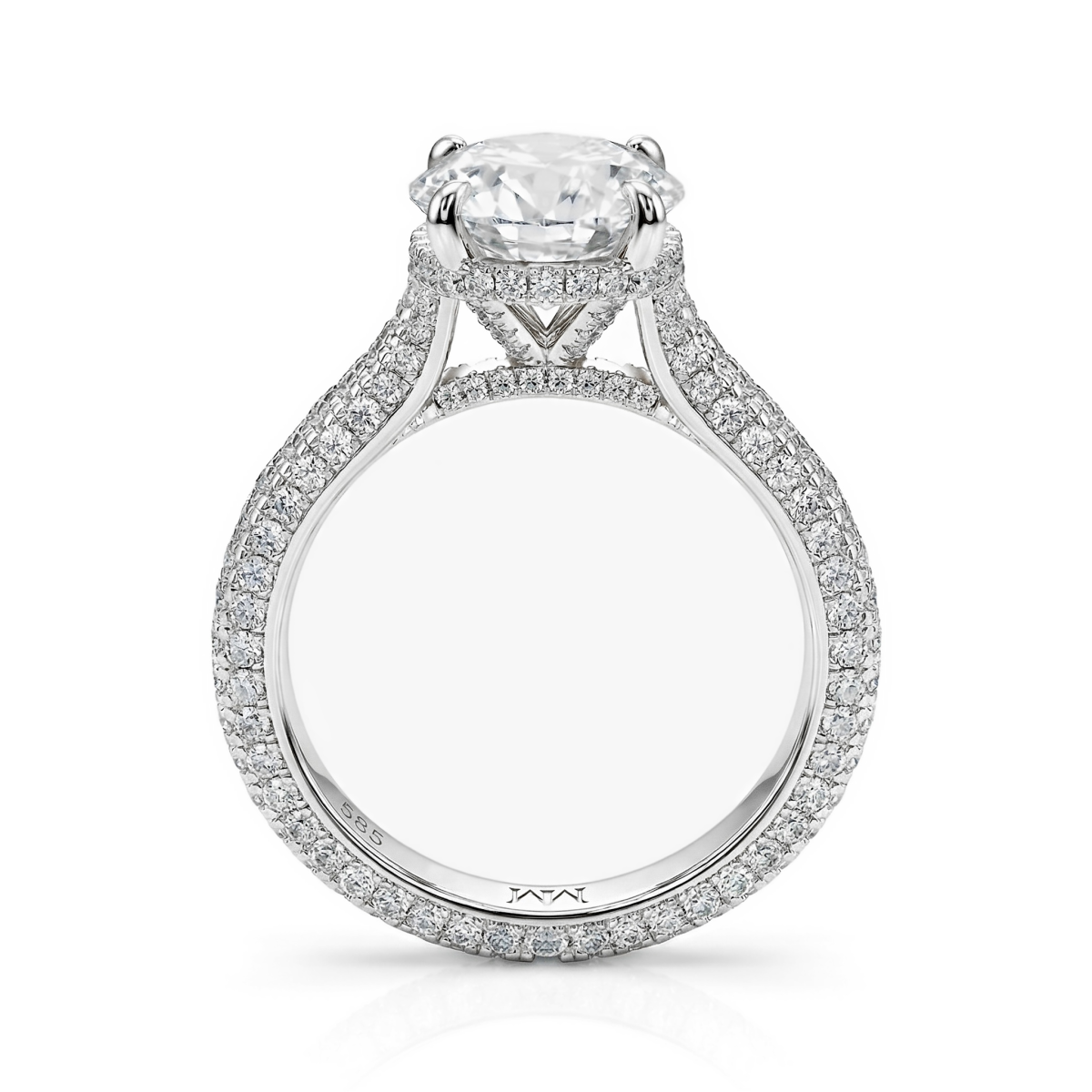 Cassiane - Moissanite Verlovingsring met Pavé-gezette Accentstenen