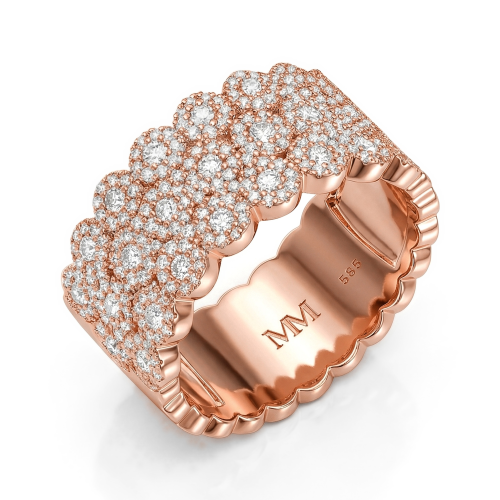 Cresta - Brede Pavé Gezette Moissanite Verlovingsring
