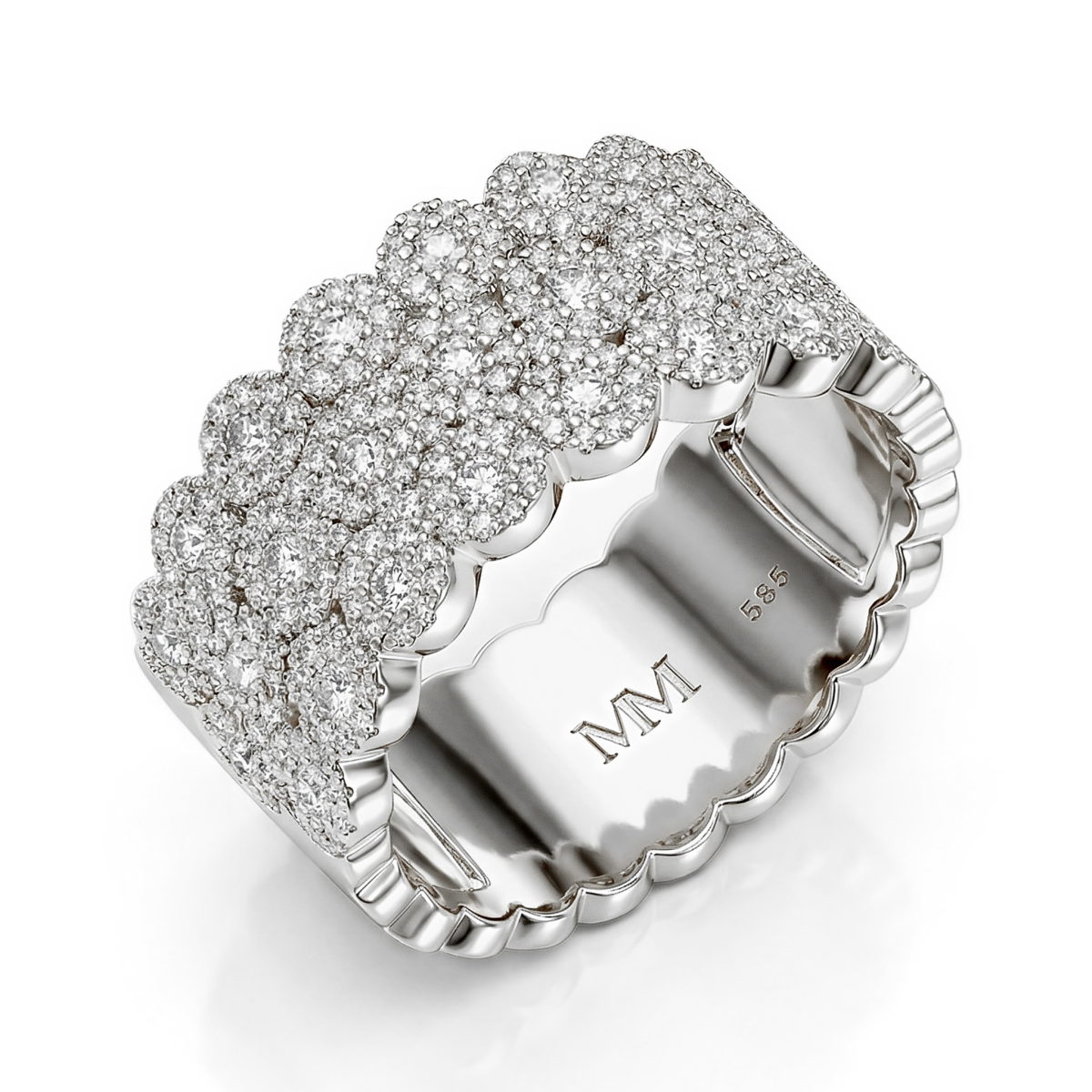 Cresta - Brede Pavé Gezette Moissanite Verlovingsring
