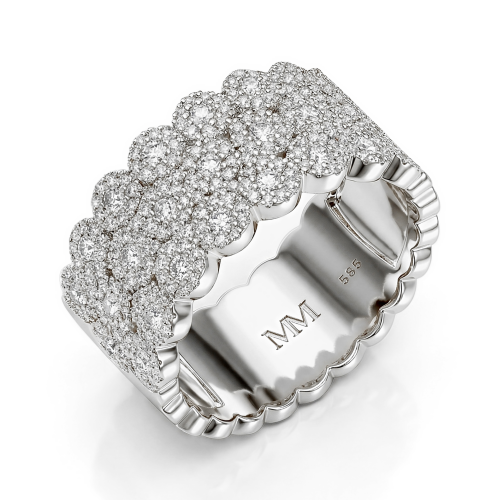 Cresta - Brede Pavé Gezette Moissanite Verlovingsring