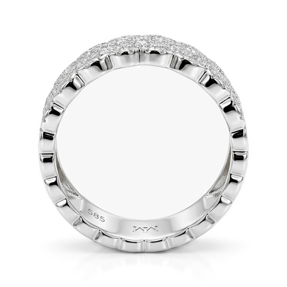 Cresta - Brede Pavé Gezette Moissanite Verlovingsring