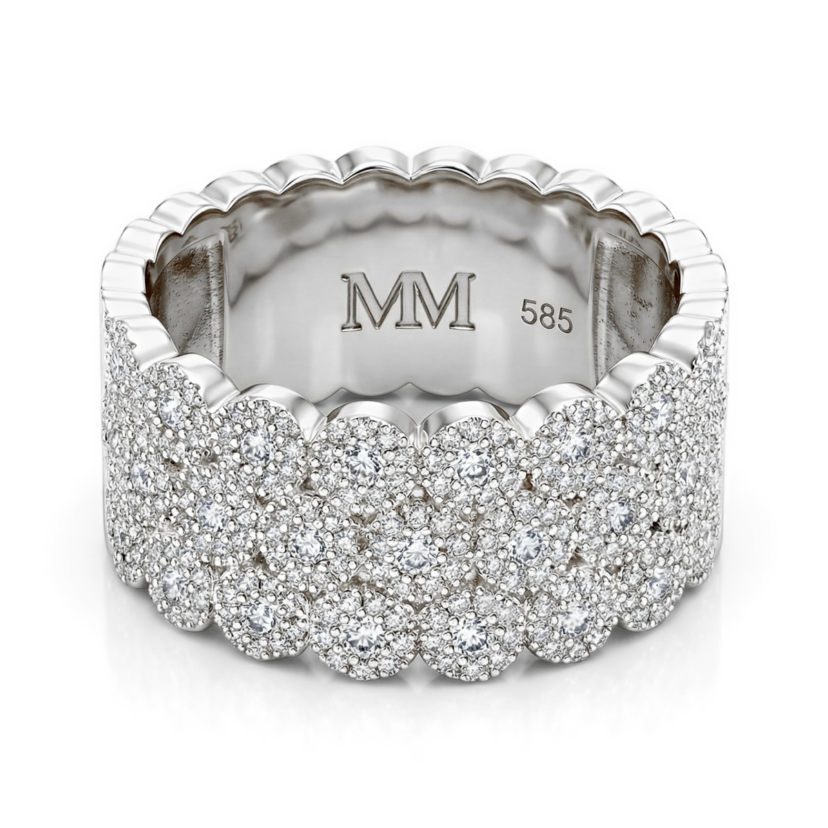 Cresta - Brede Pavé Gezette Moissanite Verlovingsring