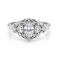 Gardenia - Ovaal Moissanite Verlovingsring Met Hart En Ronde Accenten
