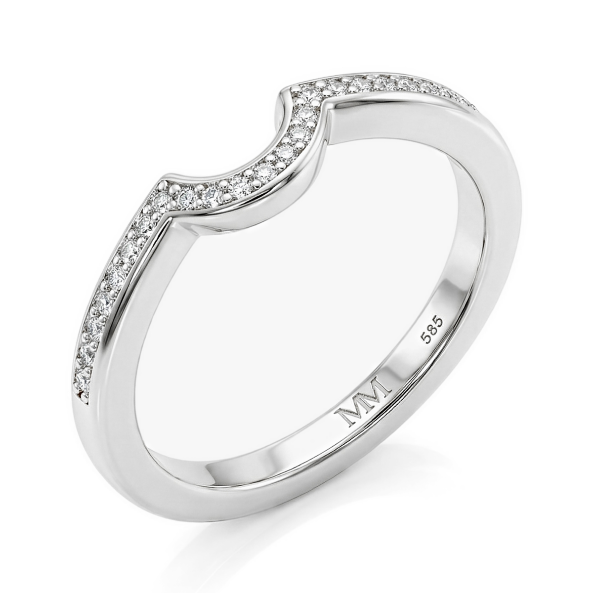Vespera - Moissanite Bruidsset Met Pavé Accent en Split-Shank