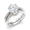 Vespera - Moissanite Bruidsset Met Pavé Accent en Split-Shank