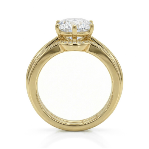 Vespera - Moissanite Bruidsset Met Pavé Accent en Split-Shank