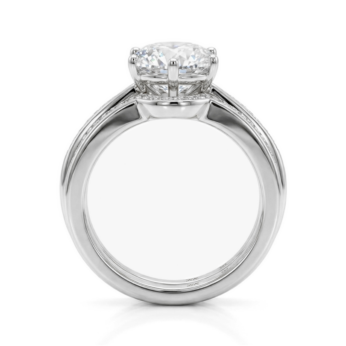 Vespera - Moissanite Bruidsset Met Pavé Accent en Split-Shank
