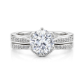 Vespera - Moissanite Bruidsset Met Pavé Accent en Split-Shank