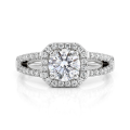 Evora - Moissanite Halo Ring Met Split-Shank | My Moissanite