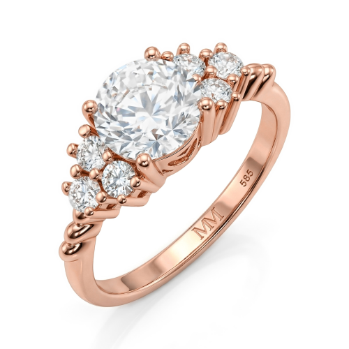 Astral - Moissanite Verlovingsring Met Zijstenen
