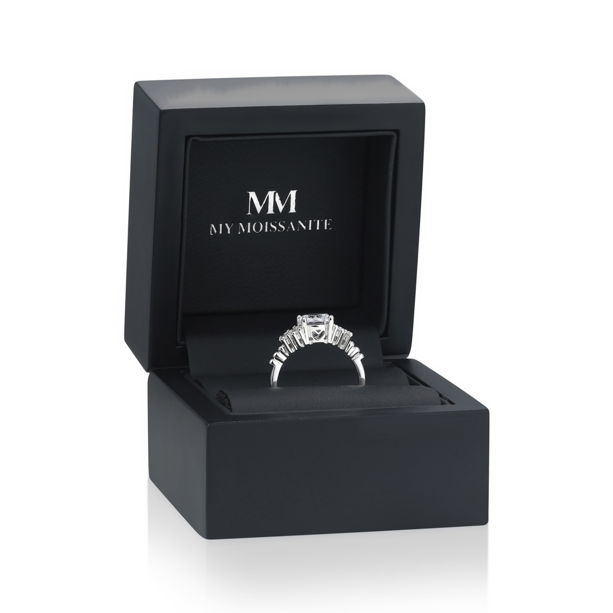 Astral - Moissanite Verlovingsring Met Zijstenen