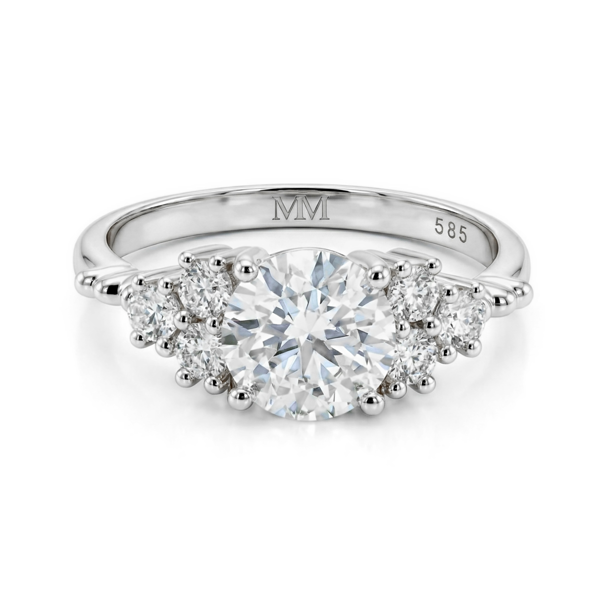 Astral - Moissanite Verlovingsring Met Zijstenen