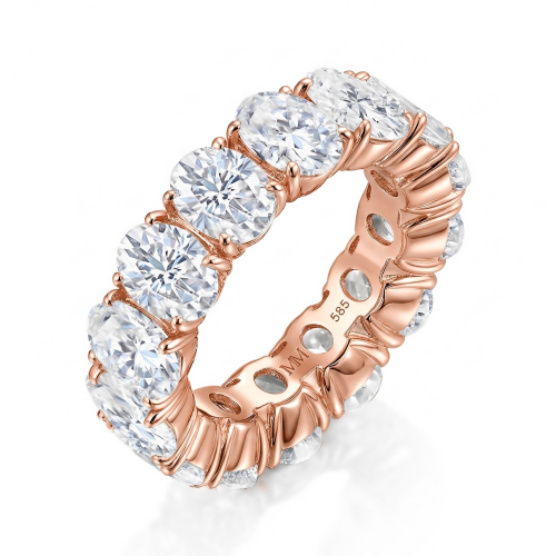 Daphne - Ovaal Geslepen Moissanite Full Eternity Ring