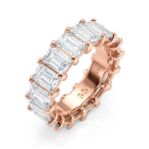 Eterna - Smaragd Geslepen Moissanite Eternity Ring