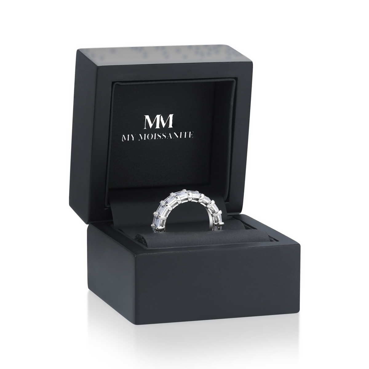 Eterna - Smaragd Geslepen Moissanite Eternity Ring