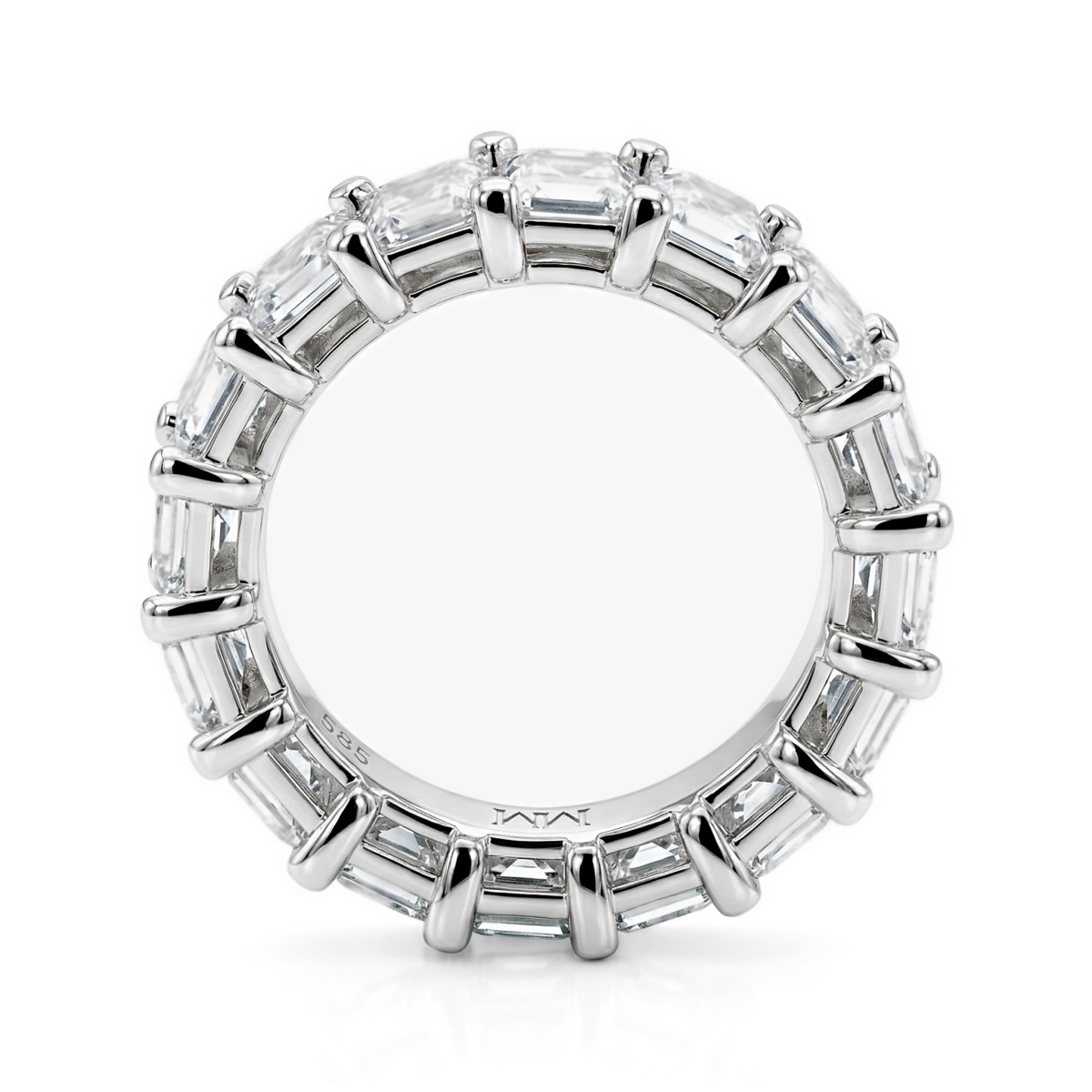Eterna - Smaragd Geslepen Moissanite Eternity Ring