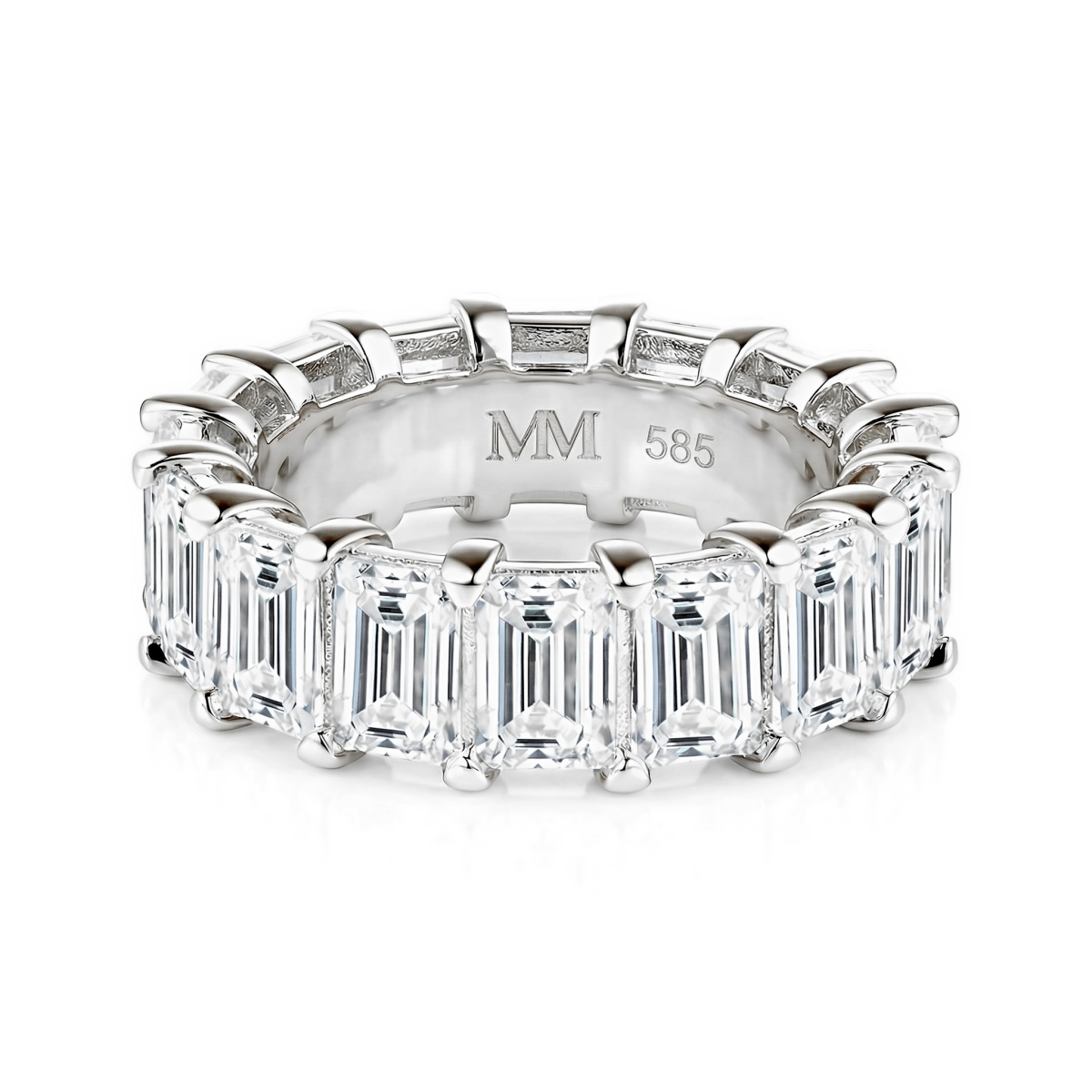 Eterna - Smaragd Geslepen Moissanite Eternity Ring