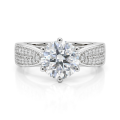 Sylphie - Moissanite Verlovingsring Met Dubbele Zijstenen