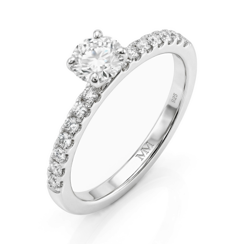 Finesse - Moissanite Verlovingsring met Zijstenen