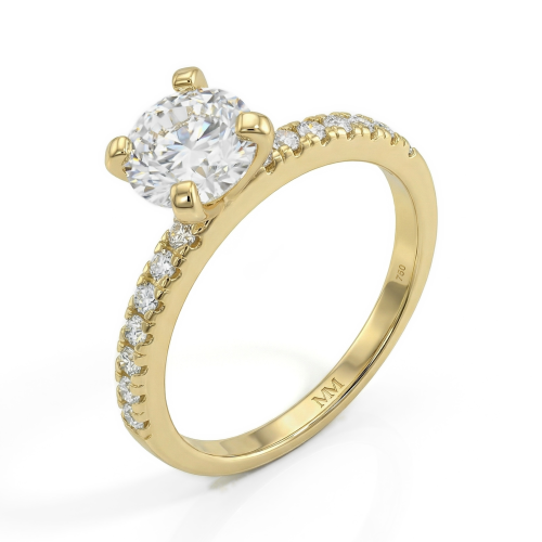 Finesse - moissanite verlovingsring met zijstenen