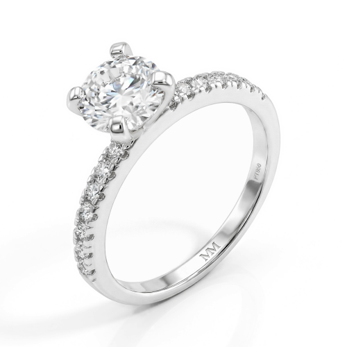 Finesse - Moissanite Verlovingsring met Zijstenen
