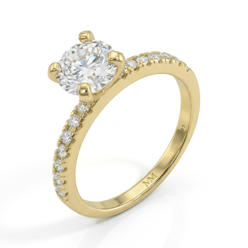 Finesse - moissanite verlovingsring met zijstenen
