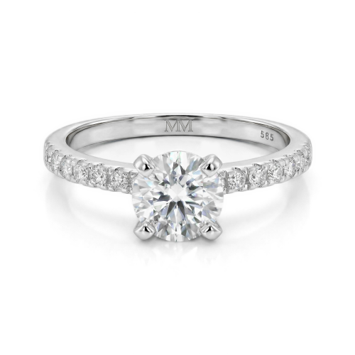 Finesse - Moissanite Verlovingsring met Zijstenen