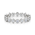 Verona - Vierkante En Ronde Moissanite Eternity Ring Met Milgrain Details