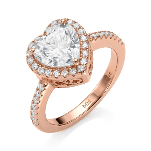 Heartshine - Hart Moissanite Ring in Halo Zetting