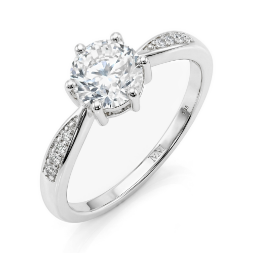 Stellar - Moissanite Verlovingsring Met Pavé Zijstenen