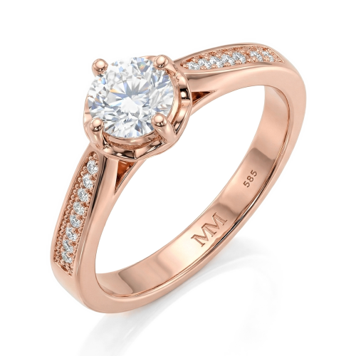 Celeste - Moissanite Verlovingsring Met Pavé Zijstenen