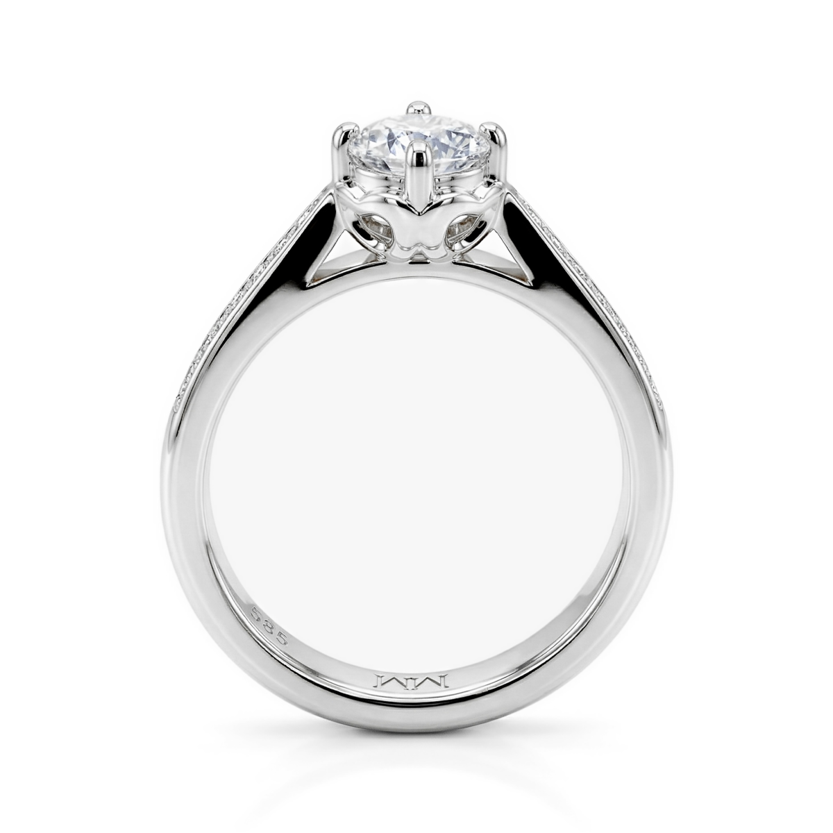 Celeste - Moissanite Verlovingsring Met Pavé Zijstenen