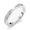 Aria - Gebogen Moissanite Wedding Band Met Pavé Zetting