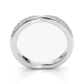 Aria - Gebogen Moissanite Wedding Band Met Pavé Zetting