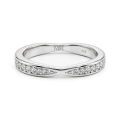 Aria - Gebogen Moissanite Wedding Band Met Pavé Zetting