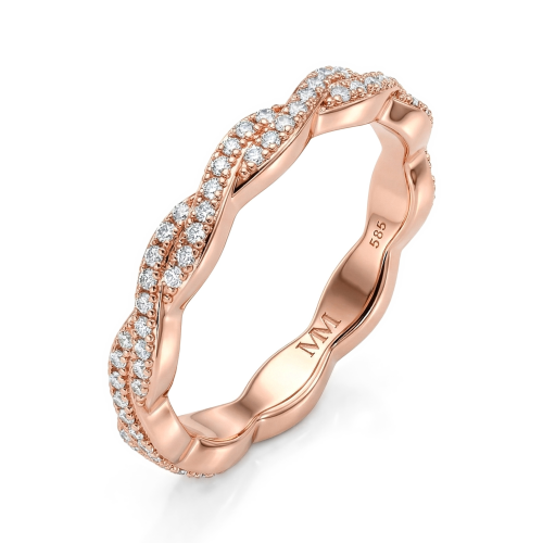 Seraph - Moissanite Eternity Ring Met Twisted Pavé Ontwerp