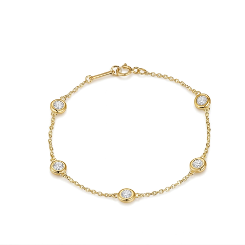 Circlis - moissanite armband met stenen in kastzetting en fijne schakelketting