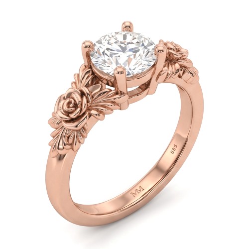Roselle - florale moissanite verlovingsring met pavézetting