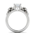 Roselle - Bloemvormige Moissanite Verlovingsring met Pavé Zetting