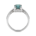 Verdisia - Vintage Smaragd Geslepen Groene Moissanite Verlovingsring met Bloemmotief