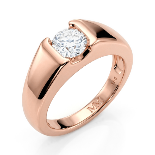 Vortex - Heren Moissanite Ring in Moderne Tension-Stijl Bezel Zetting