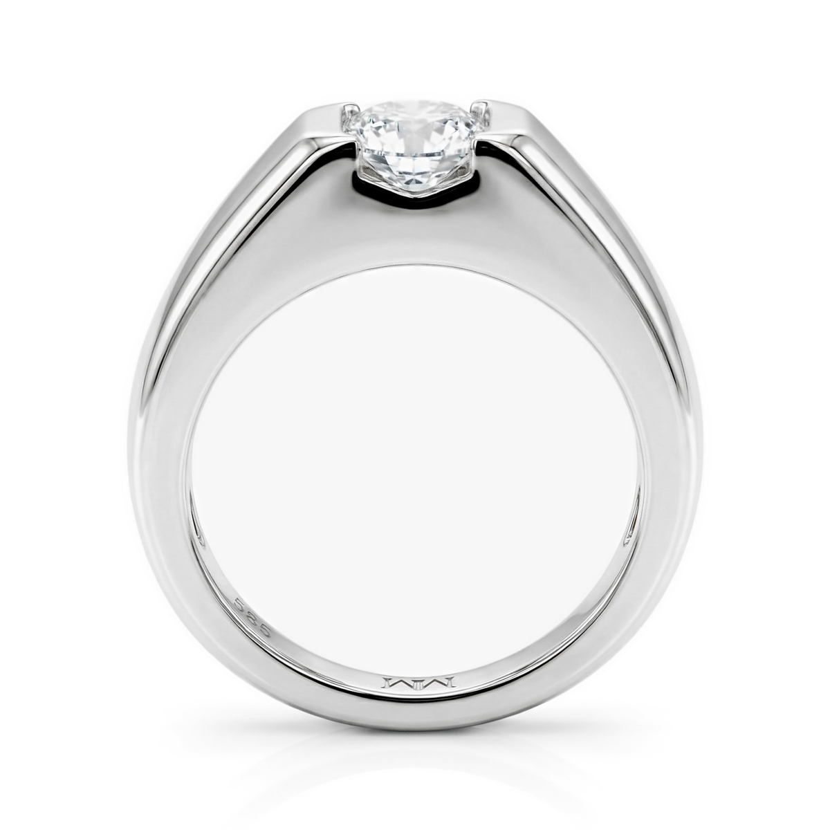 Vortex - Heren Moissanite Ring in Moderne Tension-Stijl Bezel Zetting