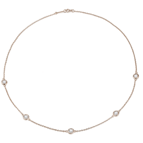 Circa - moissanite ketting in een kastzetting met verstelbare schakels