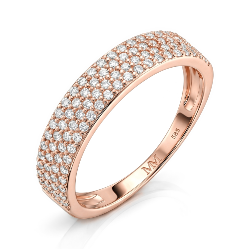 Glissade - Moissanite Ring Met Pavé Zetting En Taps Toelopende Band