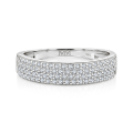 Glissade - Moissanite Ring Met Pavé Zetting En Taps Toelopende Band
