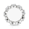 Allegra - Moissanite Eternity Ring met Halo en Accentstenen