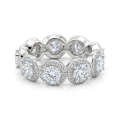 Allegra - Moissanite Eternity Ring met Halo en Accentstenen