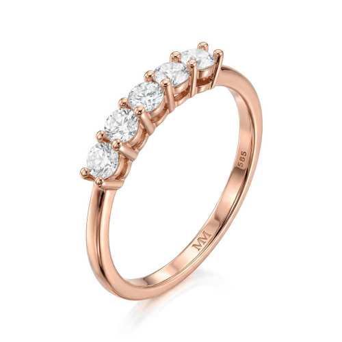 Quintella - 5 Stenen Moissanite Jubileumring