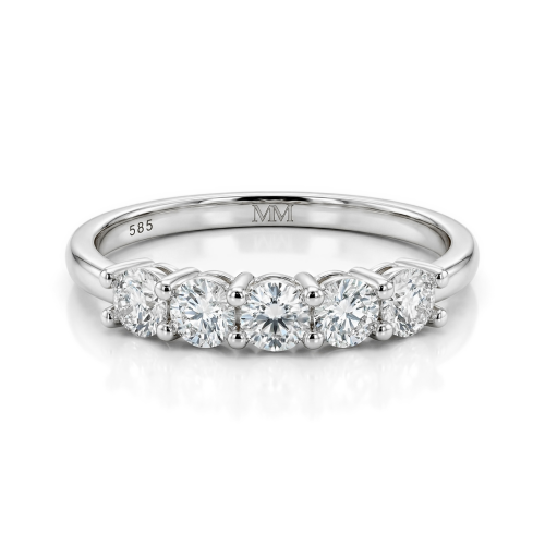 Quintella - 5 Stenen Moissanite Jubileumring