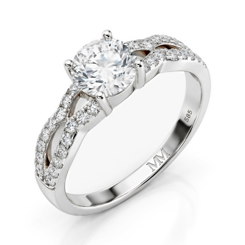 Verity - Moissanite Verlovingsring met Gedraaide Band